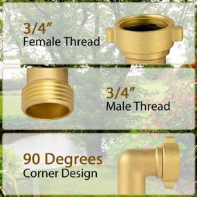 img 3 attached to RAE-2 90 Degree Brass Elbow Garden Water Hose Connector Fittings Adapter Pressure Washers 2 Pcs