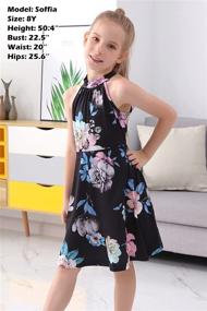 img 1 attached to GORLYA Shoulder Sleeveless Sundress Pockets Girls' Clothing ~ Dresses