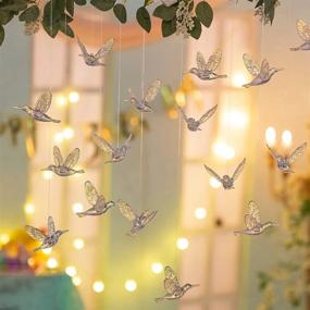 img 1 attached to 30 Pcs DIY Flying Bird Decorative Ceiling Hanging Ornaments With 148Ft Transparent Line Christmas Tree Home Decorations For Table Window Nature