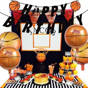 img 2 attached to 22 Inch Basketball Sports Theme Party Balloons Decoration Supplies Basketball Round Sphere 4D Mylar Foil Balloons For Birthday World Game Sports Basketball Theme Party Decoration(5Pcs)