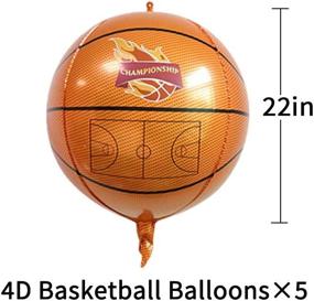 img 3 attached to 22 Inch Basketball Sports Theme Party Balloons Decoration Supplies Basketball Round Sphere 4D Mylar Foil Balloons For Birthday World Game Sports Basketball Theme Party Decoration(5Pcs)