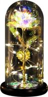 enchanting galaxy rose gift for her: perfect valentine's day, christmas, and anniversary present with led beauty and the beast rose in glass dome logo