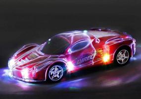 img 1 attached to Haktoys Remote Control Light Up Cars 2-Pack Upgraded 2.4GHz RC Racing Sports Cars 1:24 Scale Radio Controlled Toy Vehicles With Bright And Colorful Flashing Lights - Two Players Can Play Together