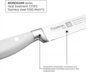 img 2 attached to MONOGAMI Series 5'' Utility Knife - German Stainless Steel X50CrMoV15 FISSMAN Knife - WHITE