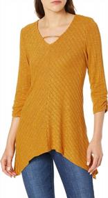img 2 attached to Women'S 3/4 Sleeve V-Neck Top By AGB: Stylish And Comfortable!
