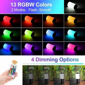 img 2 attached to ECOWHO Color Changing Pathway Lights For Outdoor Landscaping - LED RGB Holiday Lights With IP65 Waterproofing For Yard, Patio, Driveway, And Lawn - Pack Of 4