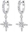 dainty dangle drop huggie hoop earrings in 925 sterling silver for women, men, and girls - ideal jewelry gift logo