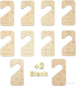 img 3 attached to 👕 Wooden Baby Closet Dividers - Set of 10 from Newborn to Toddler, 2 Blanks, Colored Box - Organize Baby Clothes Efficiently