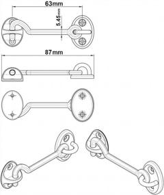 img 1 attached to QCAA Marine Grade Stainless Steel 316 Cabin Hook Latch & Eye, 2.5", 1 Pack