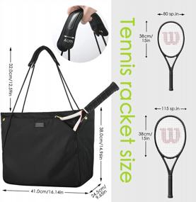 img 2 attached to Сумка CHICECO Tennis Tote Bag: идеально подходит для женских ракеток с размером головы от 80 до 115 кв. Дюймы!
