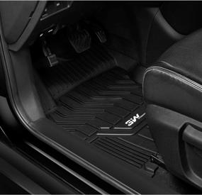 img 2 attached to 🚗 Custom Fit TPE All Weather Floor Mats for Nissan Rogue 2014-2020, 1st and 2nd Row Car Mats - Black (NOT for Nissan Rogue Sports)