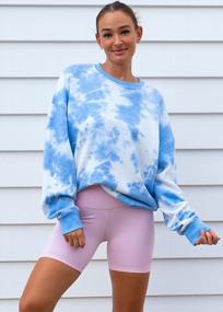 img 3 attached to Trendy & Comfy: Women'S Casual Tie Dye Sweatshirt With Long Sleeves & Loose Fit