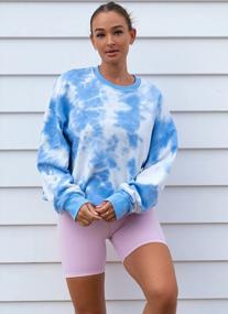 img 1 attached to Trendy & Comfy: Women'S Casual Tie Dye Sweatshirt With Long Sleeves & Loose Fit