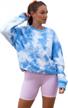 trendy & comfy: women's casual tie dye sweatshirt with long sleeves & loose fit logo