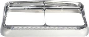 img 3 attached to 🚛 Partsam 2x Chrome Headlight Bezels with 12-inch Clear/White LED Light Strip Bar and Visors - Compatible Replacement for Kenworth T400 T600 T800 W900B W900L Peterbilt 378 379 Western Star 4900 Freightliner Semi Trucks
