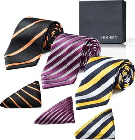 img 3 attached to 👔 HISDERN Men's Elegant Collection Necktie Accessories - Ties, Cummerbunds & Pocket Squares