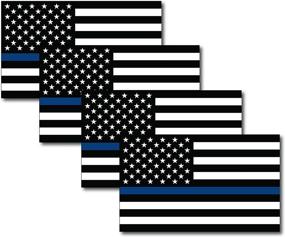 img 2 attached to 🚓 Thin Blue Line American Flag Magnet Decal 3x5 -4 Pack-Heavy Duty for Car Truck SUV-In Support of Police and Law Enforcement Officers - Shop Now!