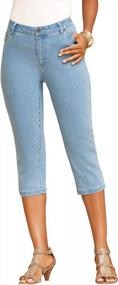 img 4 attached to Roamans Women'S Plus Size Capri Jeans In Denim