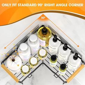 img 1 attached to 4 Pack Black AHNR Adhesive Corner Shower Caddy With Toothbrush And Soap Holder - Rustproof And Drill-Free Shower Storage Organizer For Bathroom