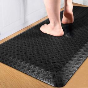 img 4 attached to Stay Comfortable With Anti-Fatigue Kitchen And Standing Desk Mats - 20"X32" Durable, Stain Resistant And Non-Slip Bottom - Black