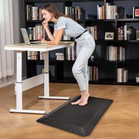 img 2 attached to Stay Comfortable With Anti-Fatigue Kitchen And Standing Desk Mats - 20"X32" Durable, Stain Resistant And Non-Slip Bottom - Black