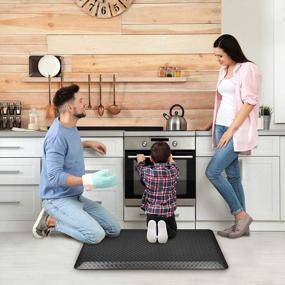 img 3 attached to Stay Comfortable With Anti-Fatigue Kitchen And Standing Desk Mats - 20"X32" Durable, Stain Resistant And Non-Slip Bottom - Black