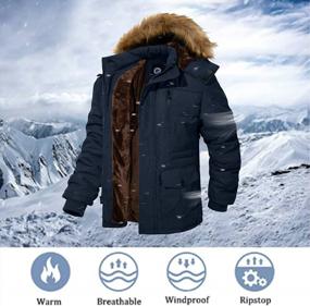 img 1 attached to Мужское теплое зимнее пальто: пуховая куртка с капюшоном и капюшоном на флисовой подкладке FARVALUE