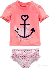 img 3 attached to 👶 Affordable and Adorable: Simple Joys by Carter's Toddler and Baby Girls' 2-Piece Assorted Rashguard Sets