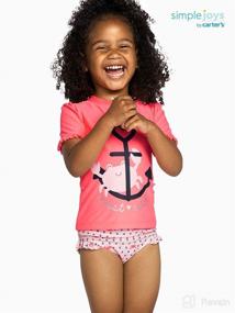 img 1 attached to 👶 Affordable and Adorable: Simple Joys by Carter's Toddler and Baby Girls' 2-Piece Assorted Rashguard Sets