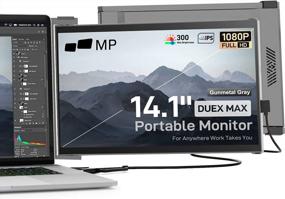 img 4 attached to Portable Gunmetal 14.1" Second Monitor for Laptop, 1920X1080P, Swivel Adjustment, Laptop Monitor Extender