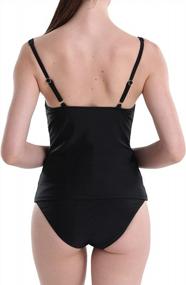 img 3 attached to Flattering And Functional: Women'S Two Piece Tankini Swimsuit With Tummy Control And Ruched Tank Top