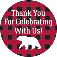 custom buffalo check lumberjack party favor stickers - set of 40 labels logo