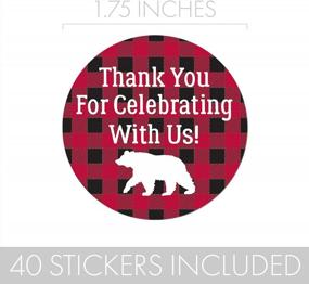 img 2 attached to Custom Buffalo Check Lumberjack Party Favor Stickers - Set Of 40 Labels