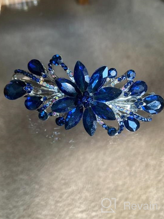 img 1 attached to Sankuwen Flower Rhinestone Hair Barrette Clip: Luxury Jewelry Design And Perfect Mother'S Day Gift In Sky Blue review by Jerrica Colbert