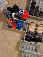 img 1 attached to Organize Your Dresser With 6 Pack Sock Underwear Drawer Dividers And Storage Bins In Grey review by Hurst Batiste