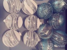 img 5 attached to Sparkling Set Of 25 Clear Shatterproof Christmas Ball Ornaments - Hanging Decorations For Xmas Tree, Weddings, Parties - Glitzy Light Blue Glitter Design - 60Mm/2.36 Inch Size