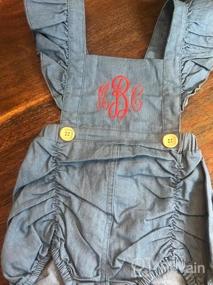 img 6 attached to Adorable Ruffled Short Sleeve Denim Romper Jumpsuit For Infant Girls - Perfect Sunsuit Outfit