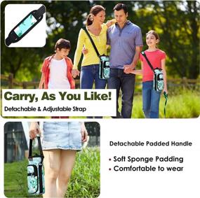 img 2 attached to Portable Water Bottle Carrier Bag With Adjustable Hand Strap & 2 Pockets - Perfect For Hiking, Travelling & Camping!