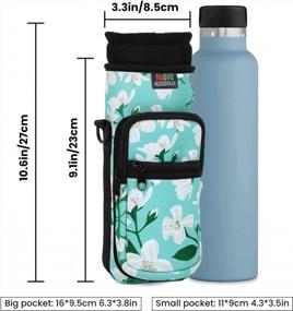 img 1 attached to Portable Water Bottle Carrier Bag With Adjustable Hand Strap & 2 Pockets - Perfect For Hiking, Travelling & Camping!