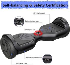 img 3 attached to Felimoda Hoverboard, Two Wheels Self Balancing Scooter Hover Board With Seat Attachment, With Bluetooth Speaker And LED Lights 6.5" Hoverboard For Adult Kids
