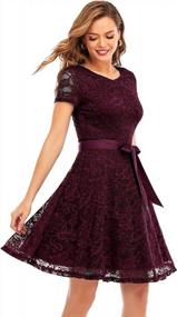 img 3 attached to Bridesmay Women Lace Dress Prom Party Swing A-Line Bridesmaid Cocktail Dress