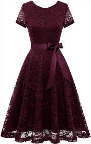 img 1 attached to Bridesmay Women Lace Dress Prom Party Swing A-Line Bridesmaid Cocktail Dress