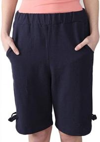 img 2 attached to Women'S Plus Size Linen Bermuda Shorts Casual Capris With Pockets