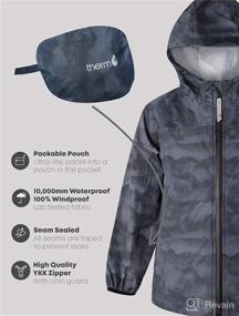 img 2 attached to Therm Kids Raincoat: Waterproof Boys & Girls Rain Jacket - Lightweight & Packable!