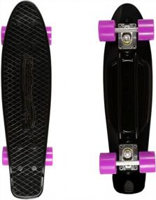 img 4 attached to Ride In Style With Our 22-Inch Vintage Skateboard - Ideal For Beginners And Pros Of All Ages - Shortboard For Children And Adults With Customizable Wheels