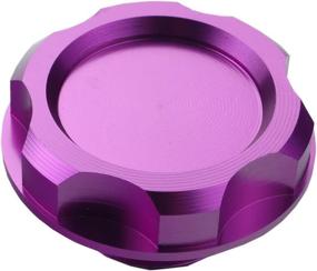 img 3 attached to Dewhel Billet Engine Oil Fuel Filler Tank Cap Cover - Purple, for Honda Acura Civic TL