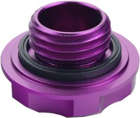 img 2 attached to Dewhel Billet Engine Oil Fuel Filler Tank Cap Cover - Purple, for Honda Acura Civic TL