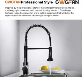 img 3 attached to Modern Low Lead Single Handle Kitchen Faucet - OWOFAN Pull Down Sprayer In Brass Black & Brushed Nickel.