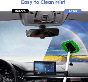 img 1 attached to AstroAI Windshield Cleaner: Premium Microfiber Car Window Cleaner Kit with 4 Reusable Pads and Extendable Handle - Green