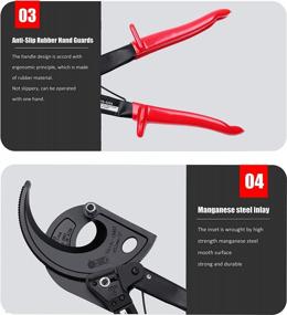 img 1 attached to Heavy Duty Ratcheting Cable Cutters - Easily Cut Electrical Wire Up To 400Mm² With Yangoutool!